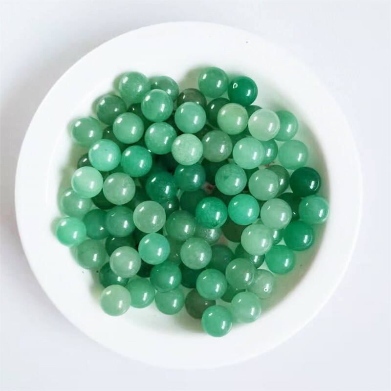 Wholesale 50pcs 8mm Natural Green Aventurine Round Ball Shape No Hole Beads