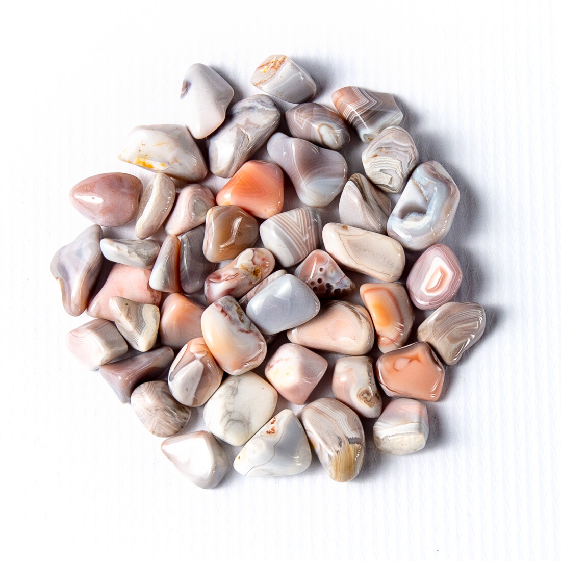 1/4 lb Tumbled Pink Botswana Agate Gemstone Crystals 40-55 Stones Gem Specimens