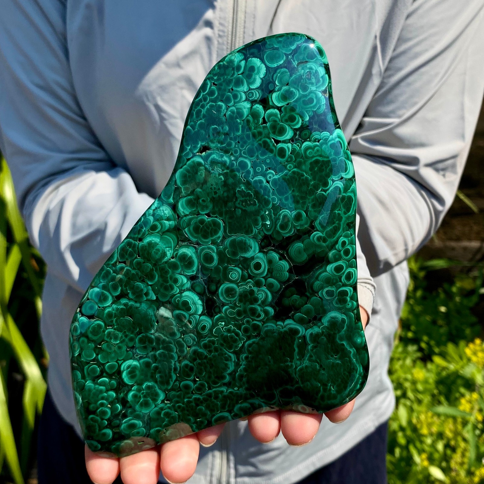 2.2LB Natural glossy Malachite transparent cluster rough mineral sample