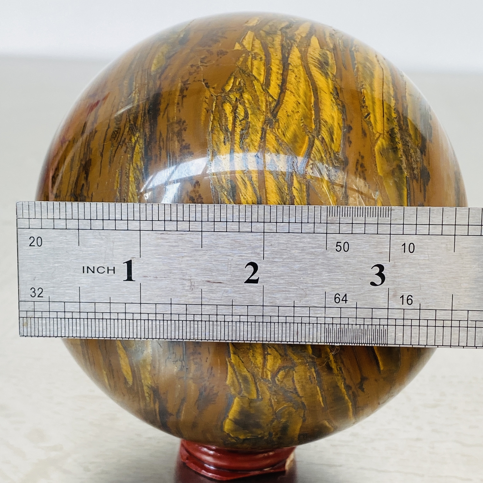 Natural Tiger Eye stone ball quartz crystal ball Reiki healing 2060G