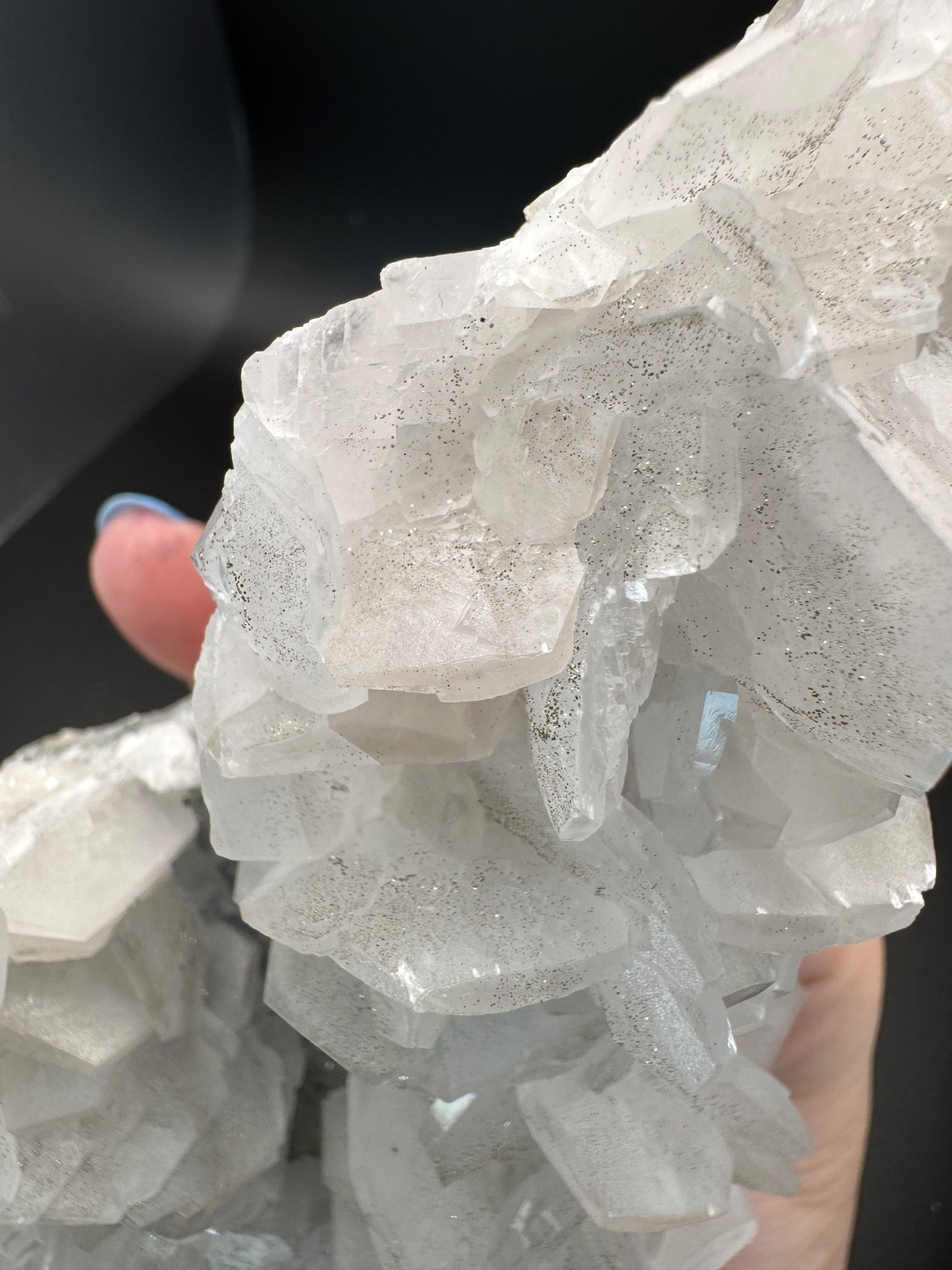 6902 Lovely Sparkly Chalcopyrite on White Petal Calcite w/ Fluorite FuJian 590g