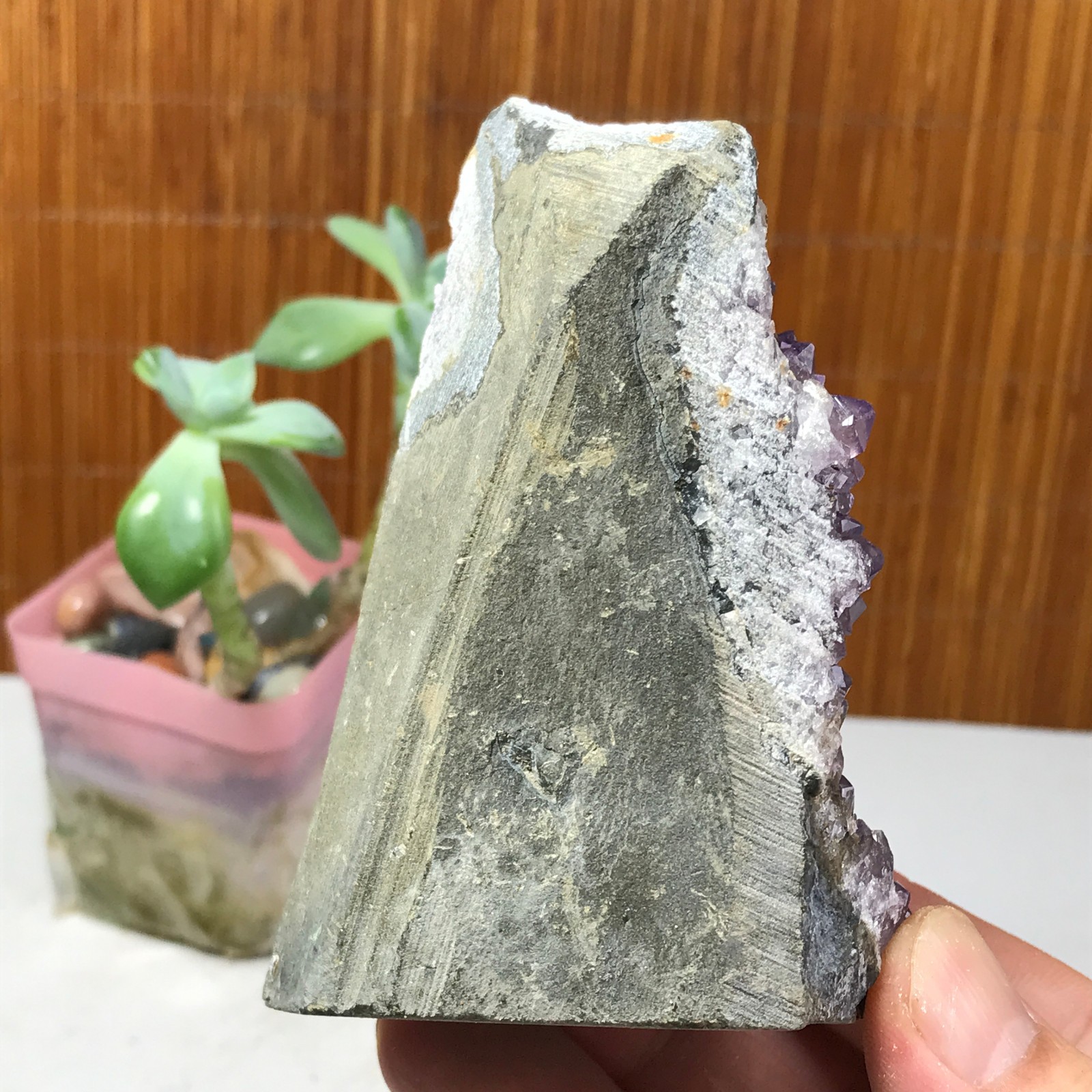 87mm NATURAL amethyst point purple Crystal Cluster Mineral Specimen 221g A1610