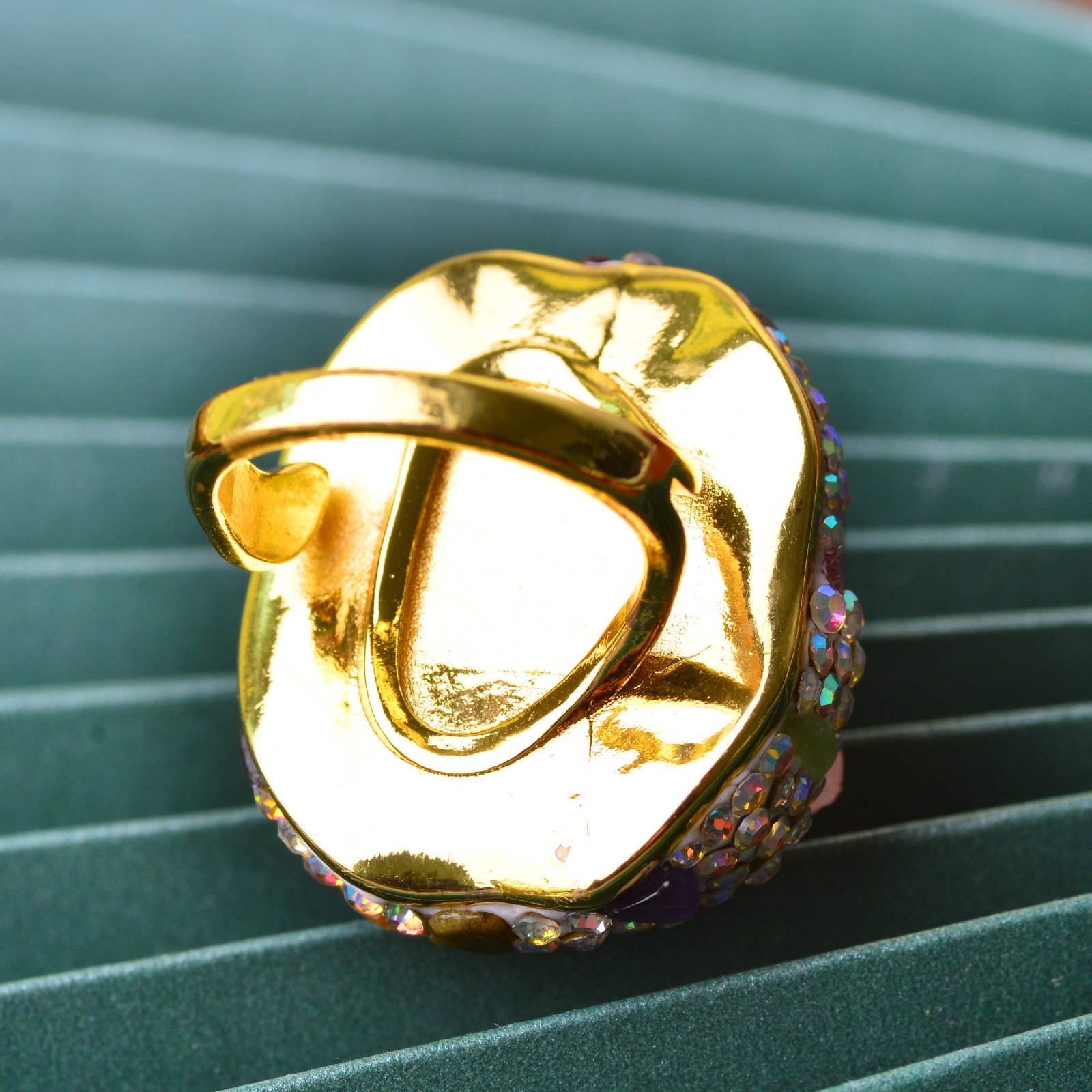 pink quartz ring, alloy inlaid with handmade gemstone jewelry Love Stone