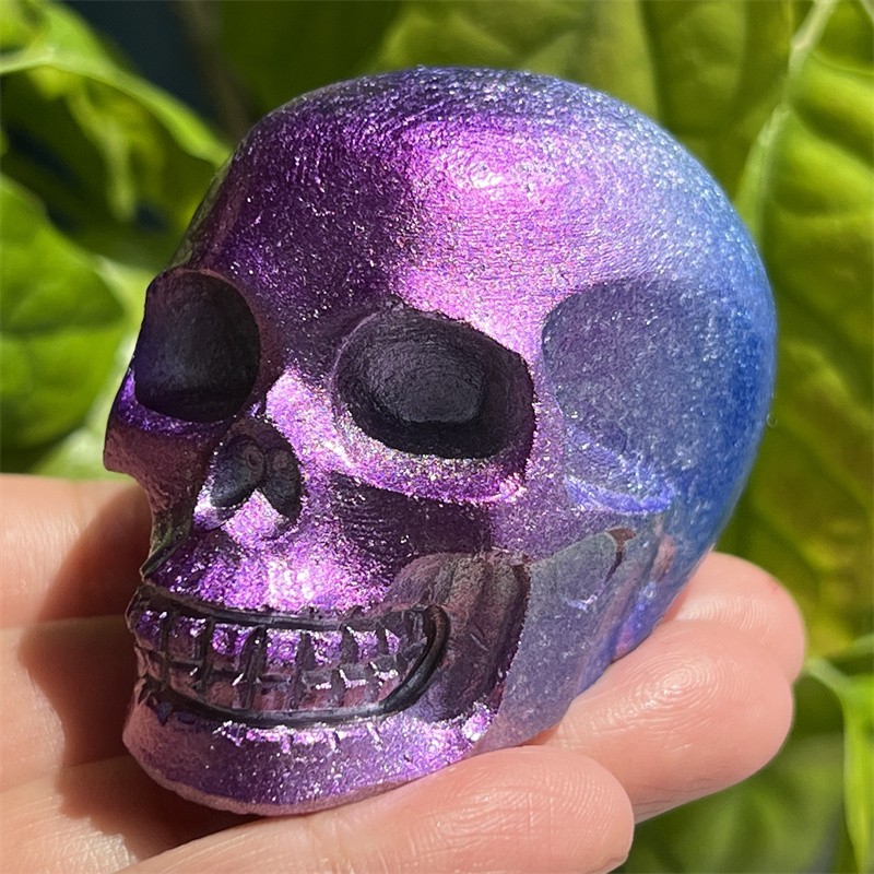2.3″ Natural White Jade electroplating skull quartz crystal skull Gem Random 1pc