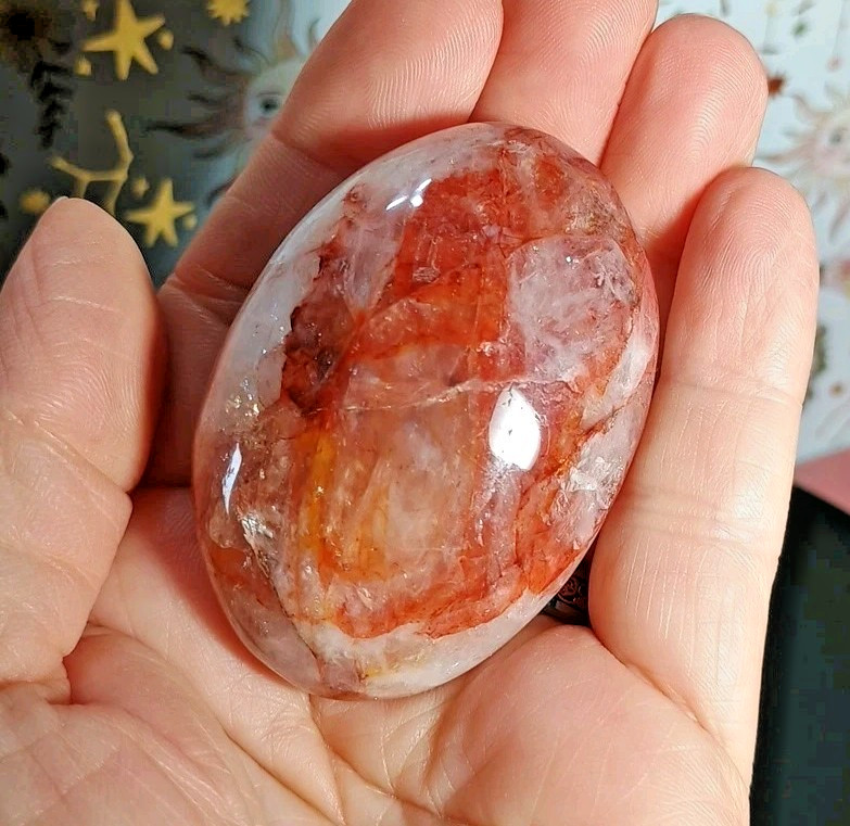 Fire Quartz Palm Stone