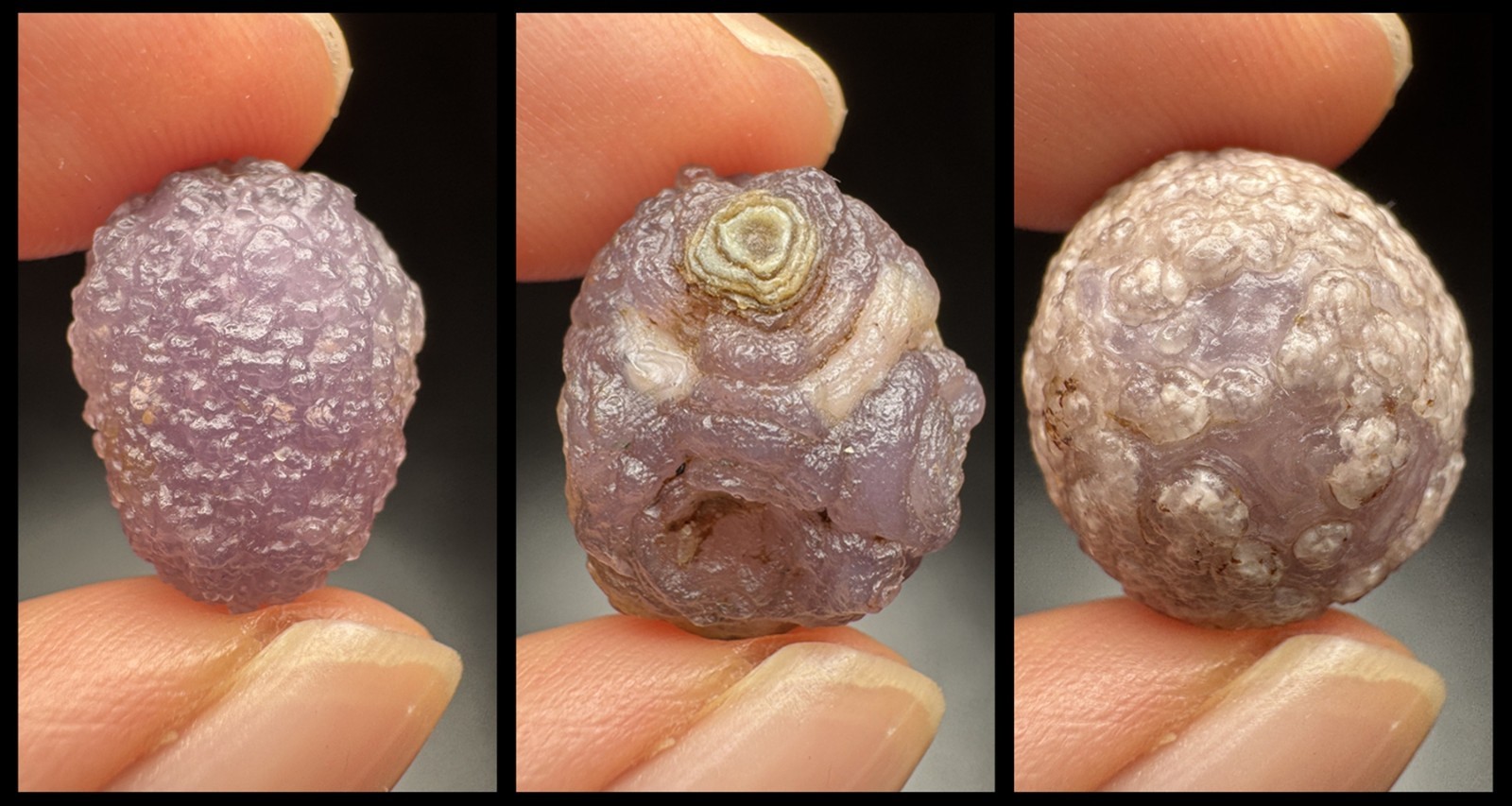 3 Selected Pieces of Raw Alxa Gobi Desert Raised Relief Eye Agate, Mongolia-8111