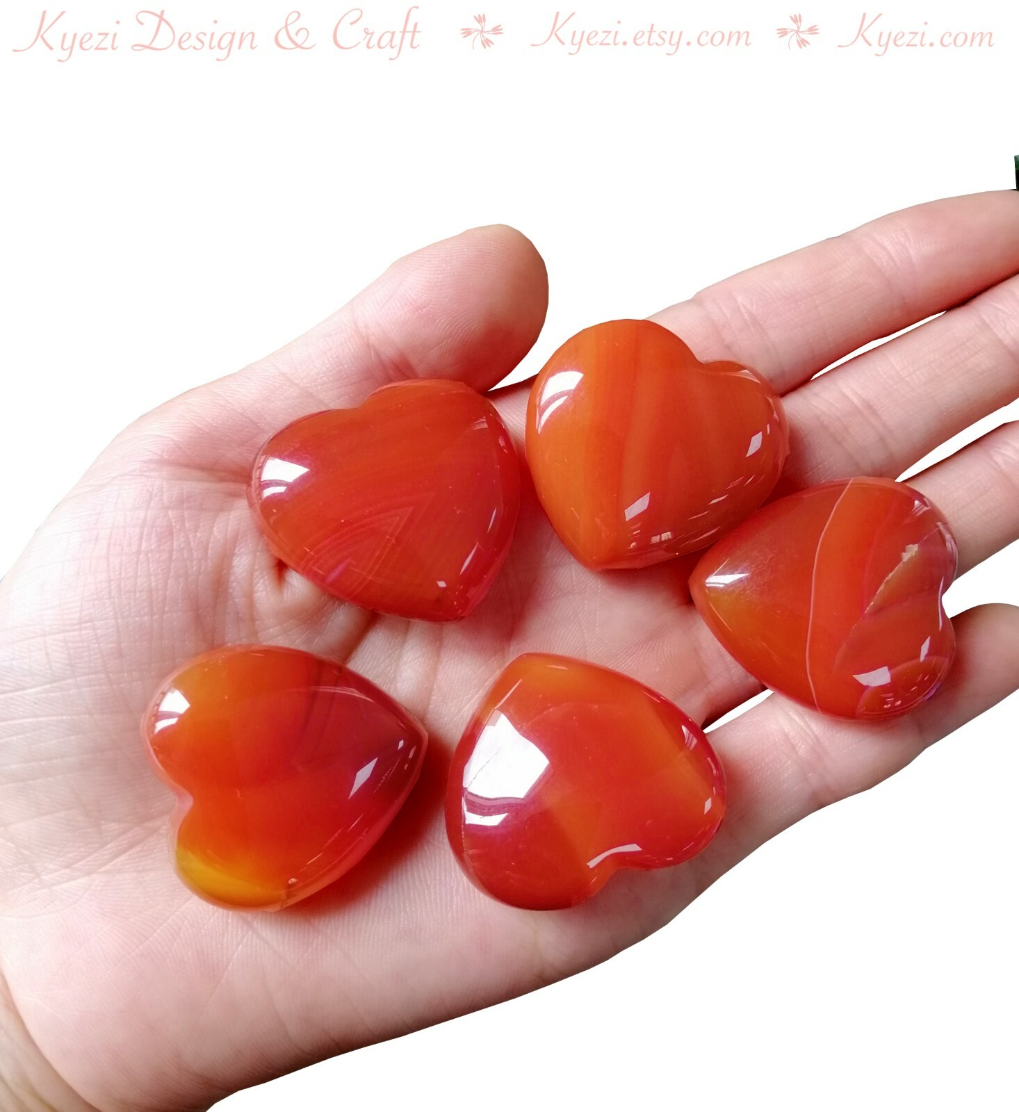 1 – 30pcs 20mm 25mm Carnelian Natural Healing Gemstone Heart Chakra Balance