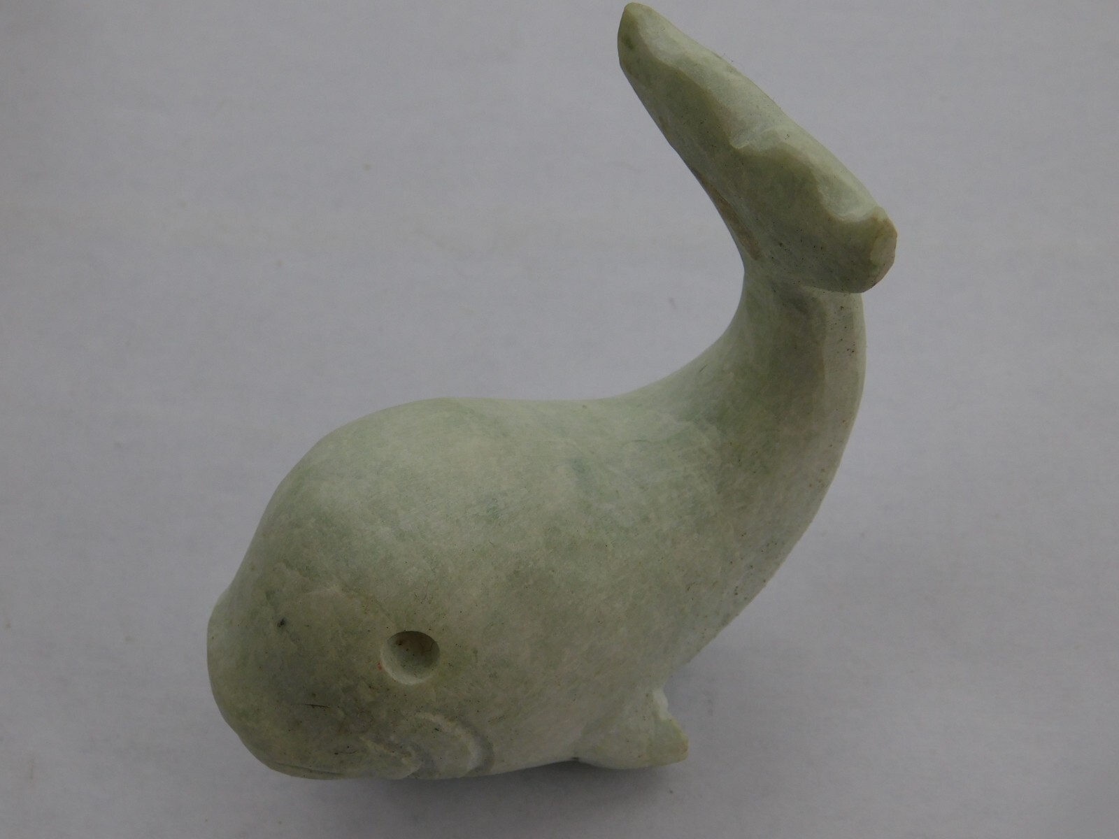 Dolphin Figurine Soapstone Hand Carved Almost 4 inches