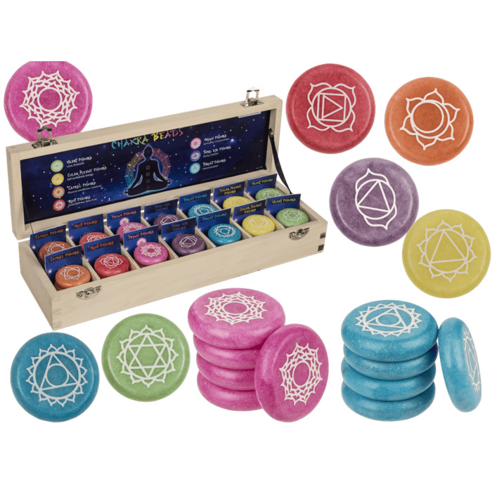 Chakra Healing Beads 7 Assorted Set 3.5cm 20g with Explanation Sheet | 56pcs