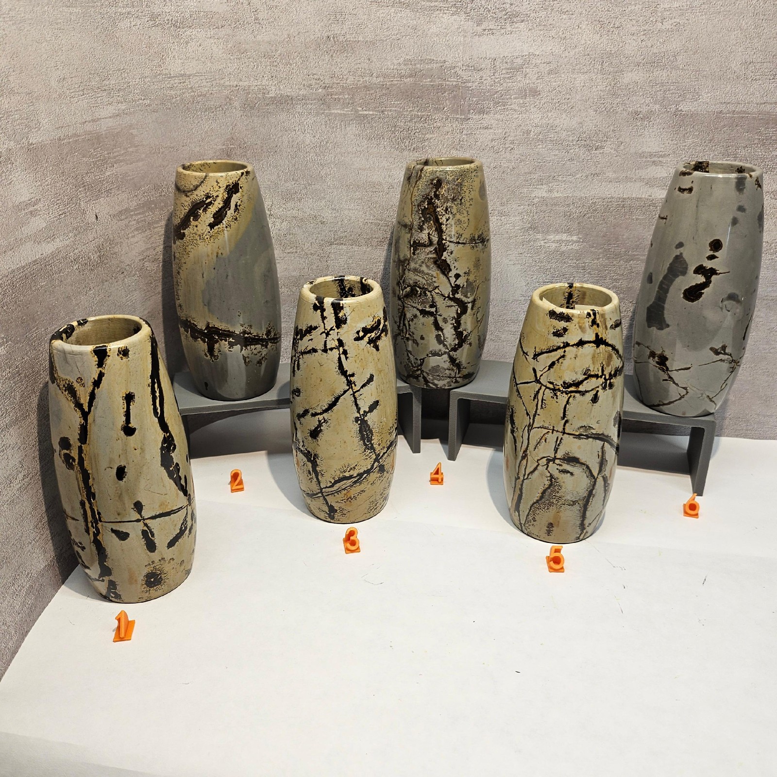 Natural Picture Jasper polished Vase Crystal Carving Healing Home Decor 5.1″