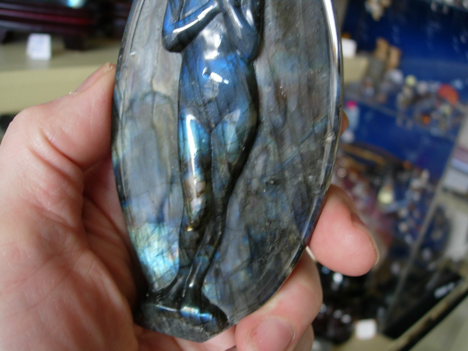 labradorite art deco style nude carving stunning flash