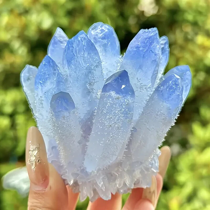 400g+ Rare Large Raw Blue Phantom Quartz Crystal Cluster Quartz Mineral Specimen