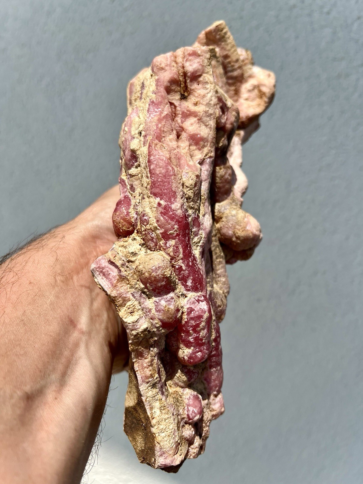 6.8 Pound: Rhodochrosite Stalactite Cluster Massive Ortiz, Capillitas, Argentina