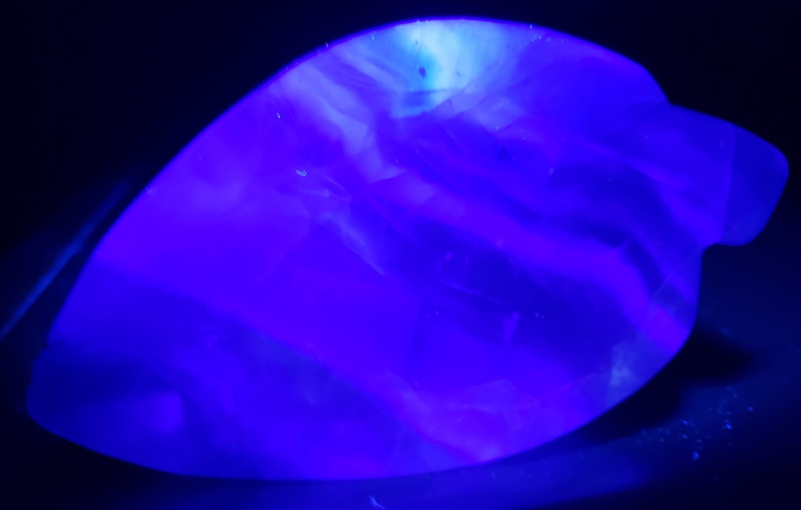 Thick Green Purple Fluorite Quartz Crystal Leaf-shaped Bowl Rainbow Dendritic UV