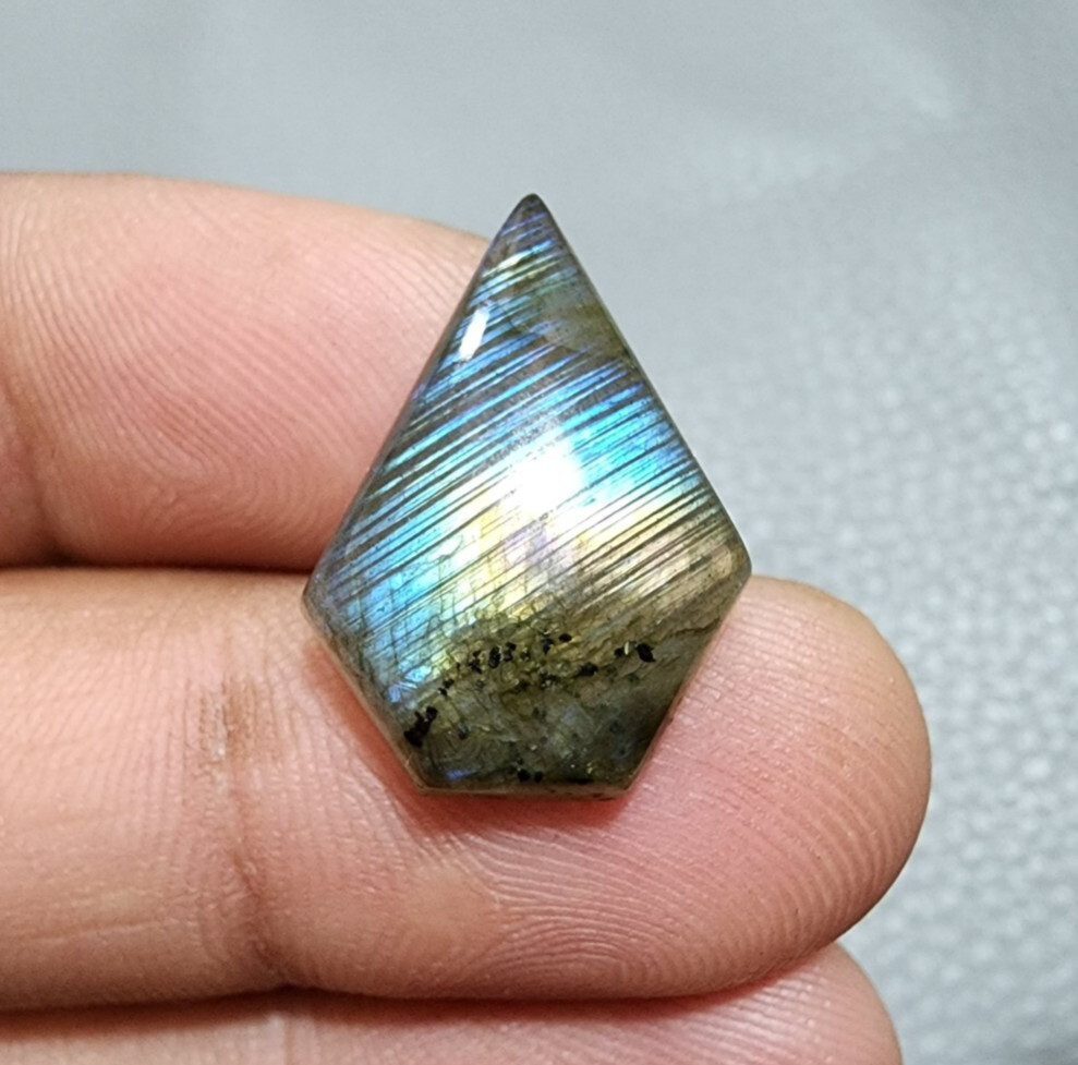 AAA+ Multi Labradorite Cabochon Coffin Shape Loose Gemstone For Pendant 22 Crt
