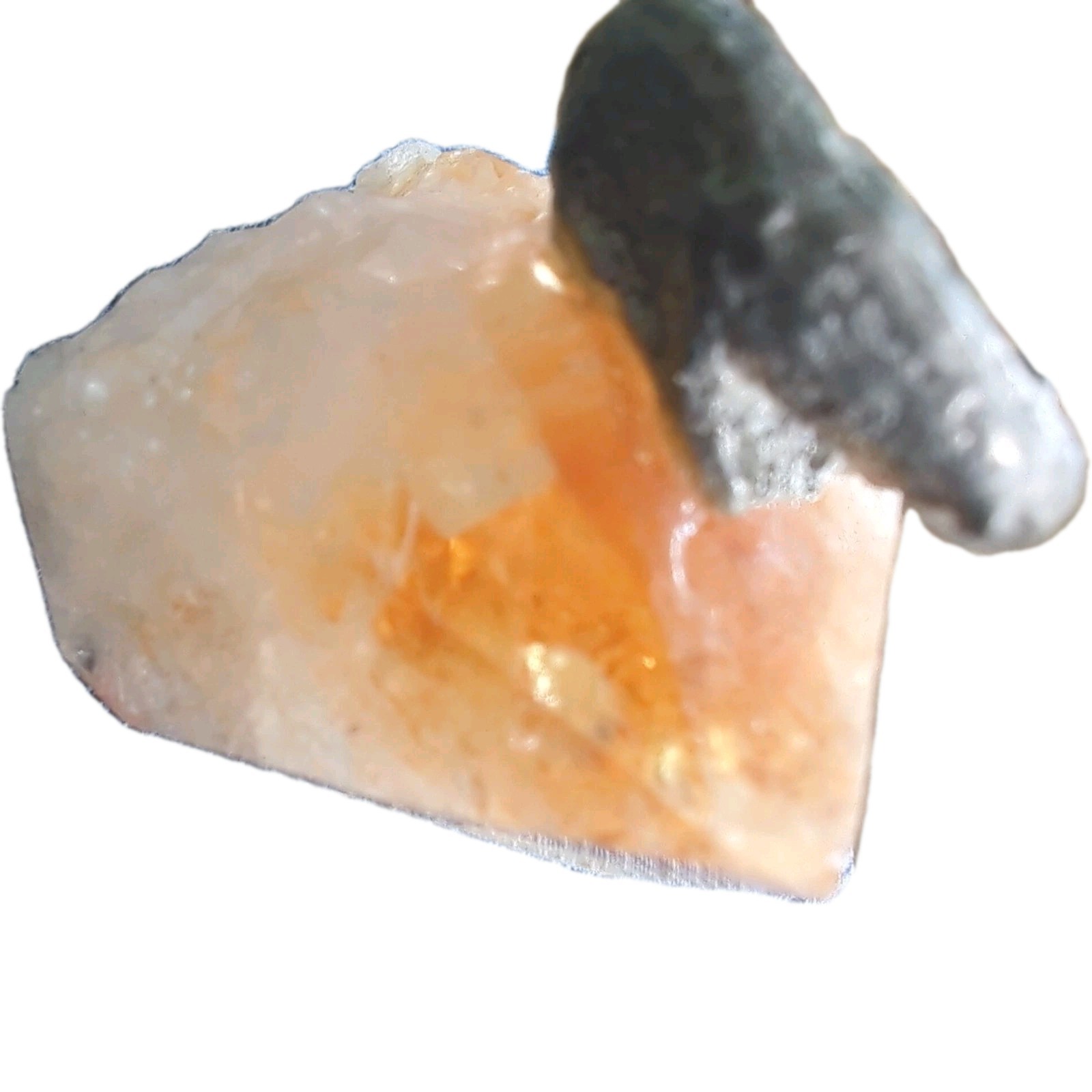 Natural Citrine Point Cluster with a beaver alloy
