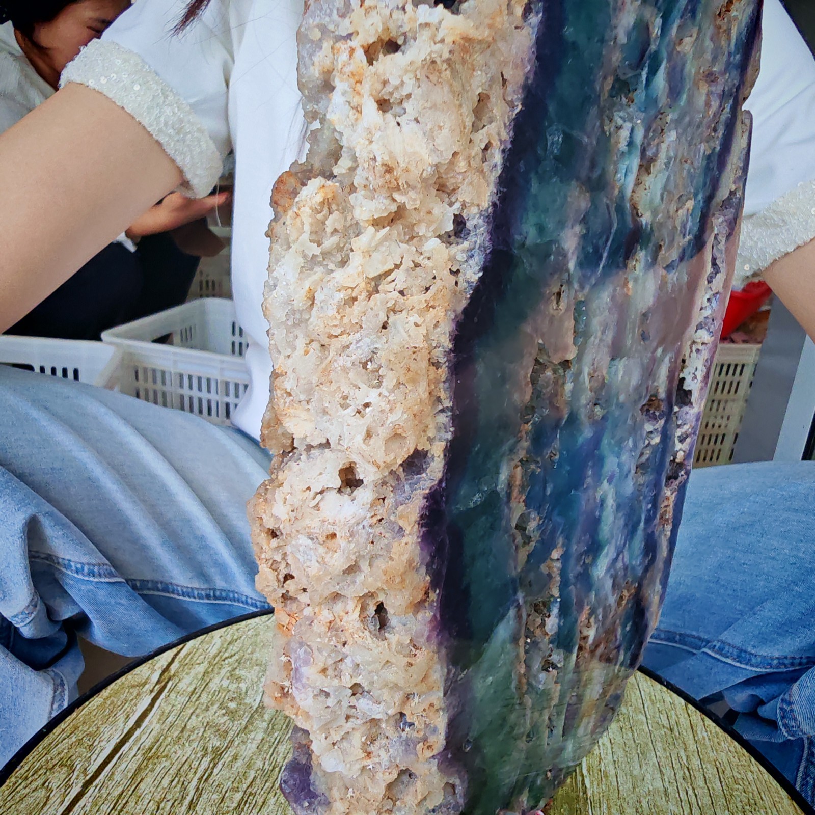 14.3LB Restoration of Natural Colored Fluorite Crystal Specimens 6500g