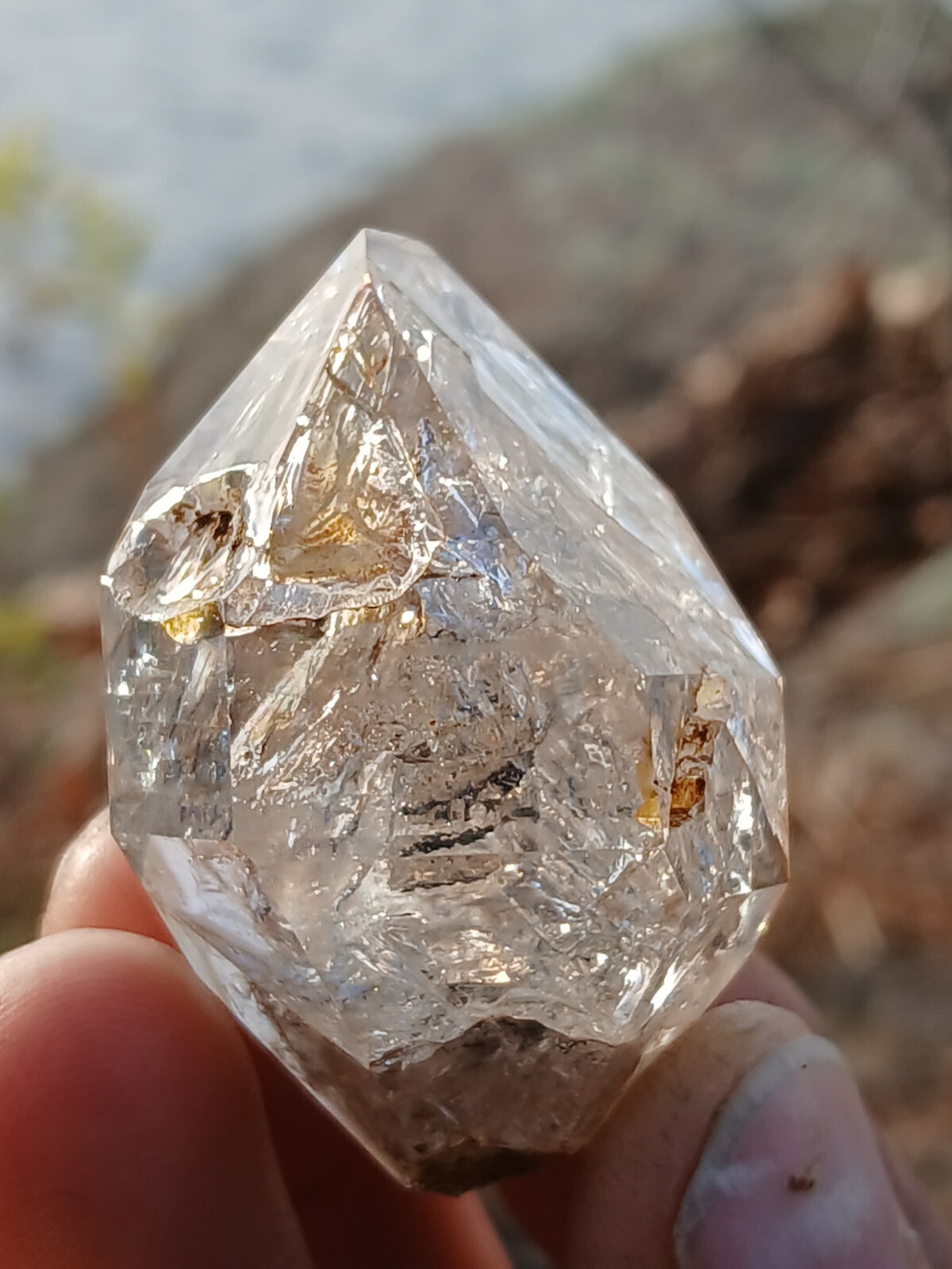 (47g Skeletal) Rare!!! Clay Included Herkimer 💎 From NY