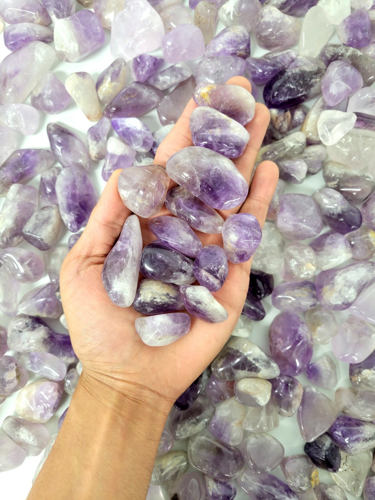 Tumbled Amethyst Crystals Mixed Size Gemstones Bulk Natural Healing Stones Gems