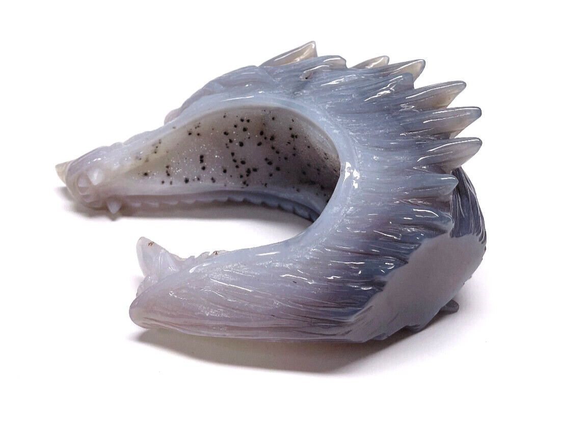 5.2″ Natural Agate Geode Carved Crystal Wolf Skull Sculpture,Home Decoration
