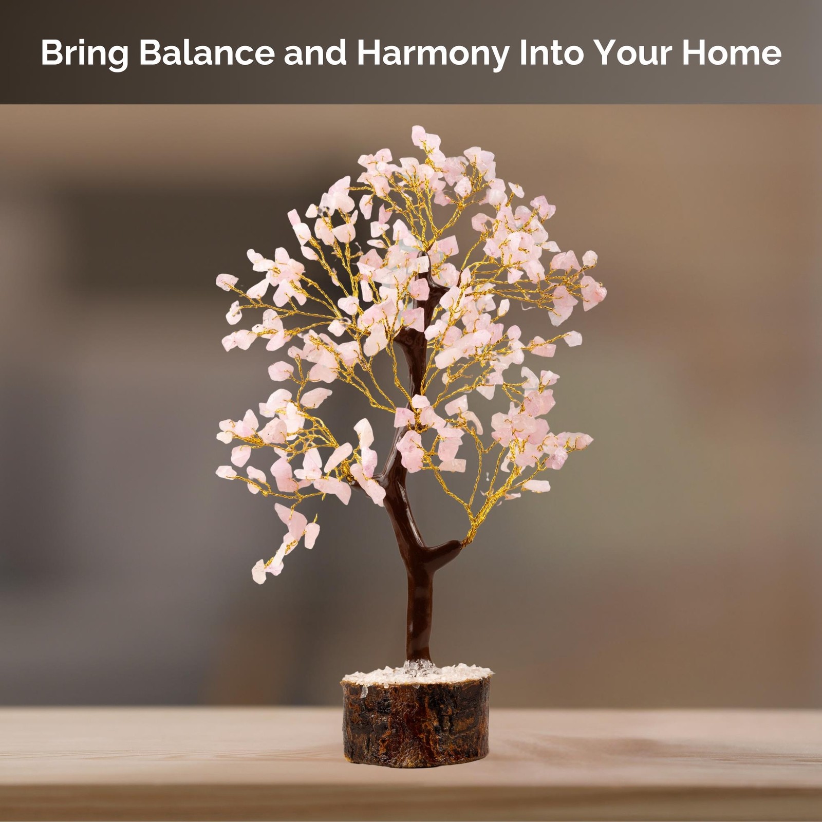 Rose Quartz Crystal Tree of Life, Healing Crystal Stone, Crystal Decor & Gift