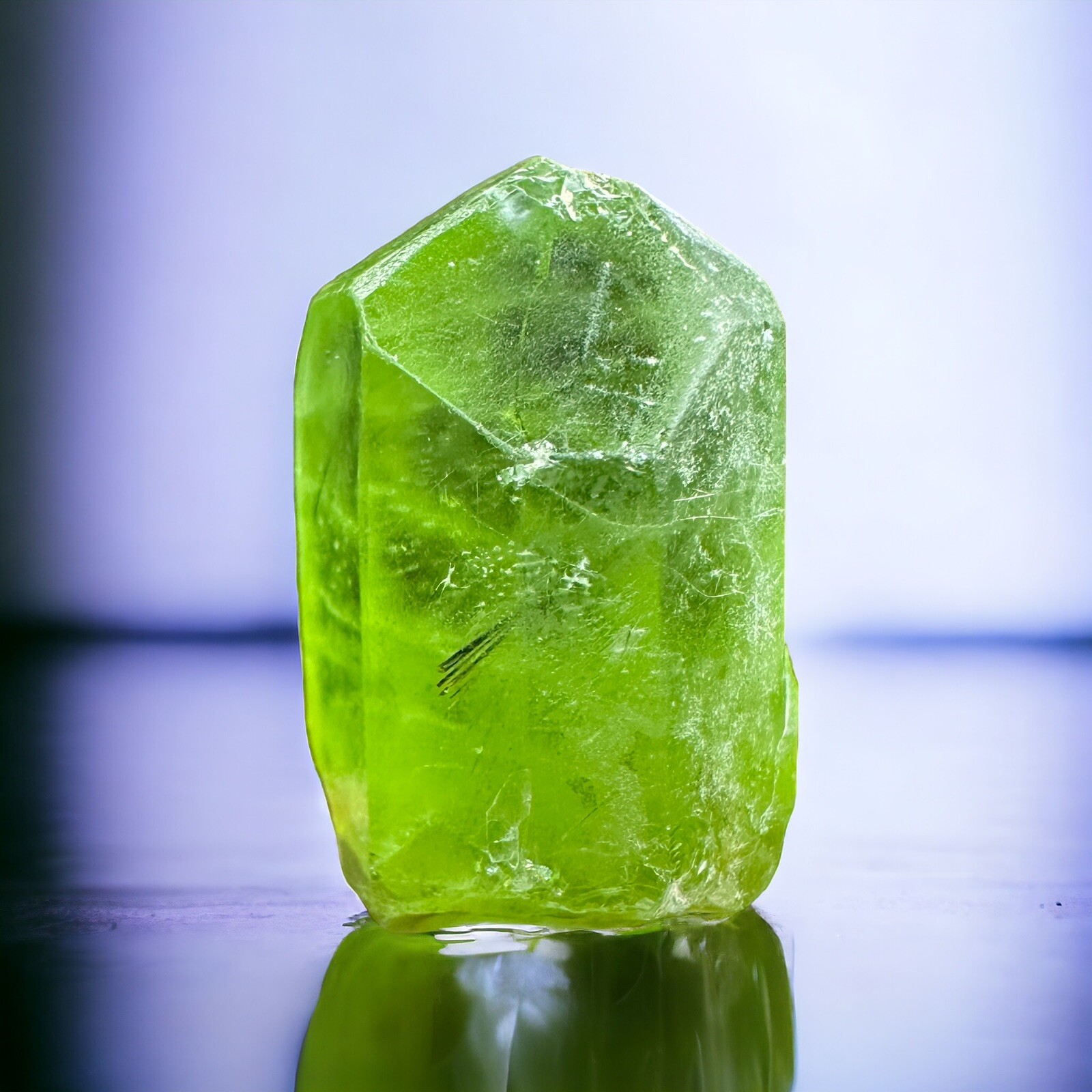 47 Carat Peridot Gemmy crystal with complete termination from Supat Gali, North