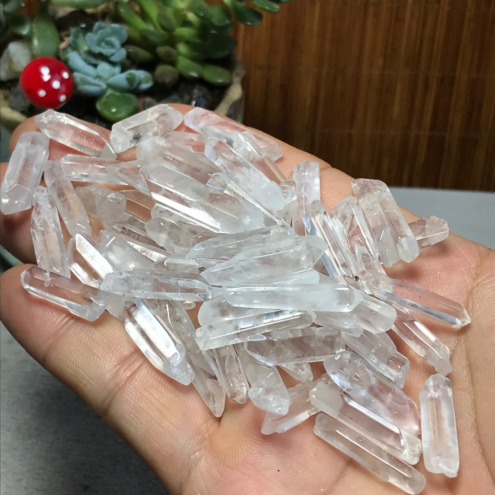 63Pcs Natural clear white quartz Crystal gemstone Specimen 62g A6913