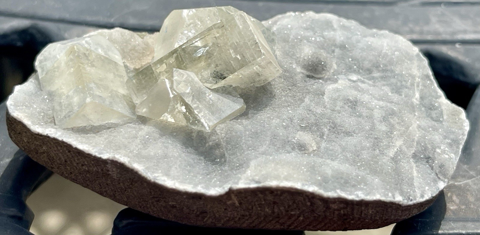 Apophyllite Chalcedony 124.84 Grams L 3 1/8” X W 2 5/64” X H 1 7/32” India