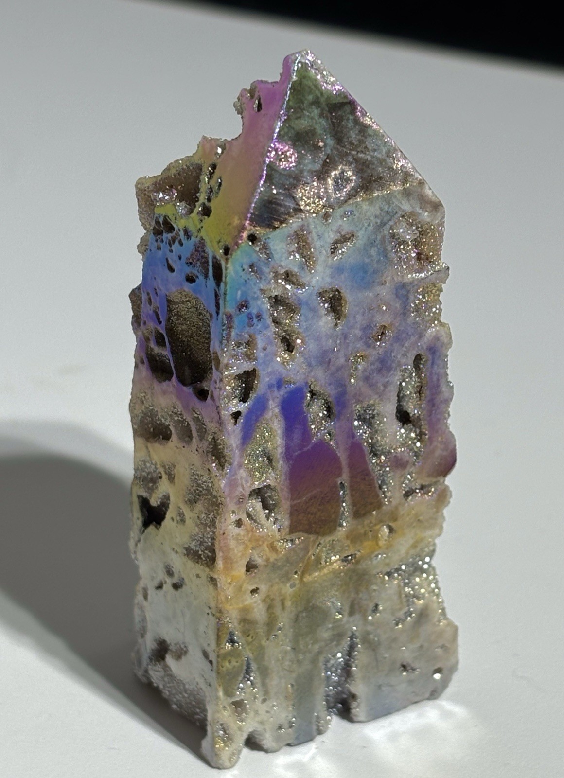 Rainbow Sphalerite Crystal Tower Point Colourful Metallic Lustre Stone 80x32mm