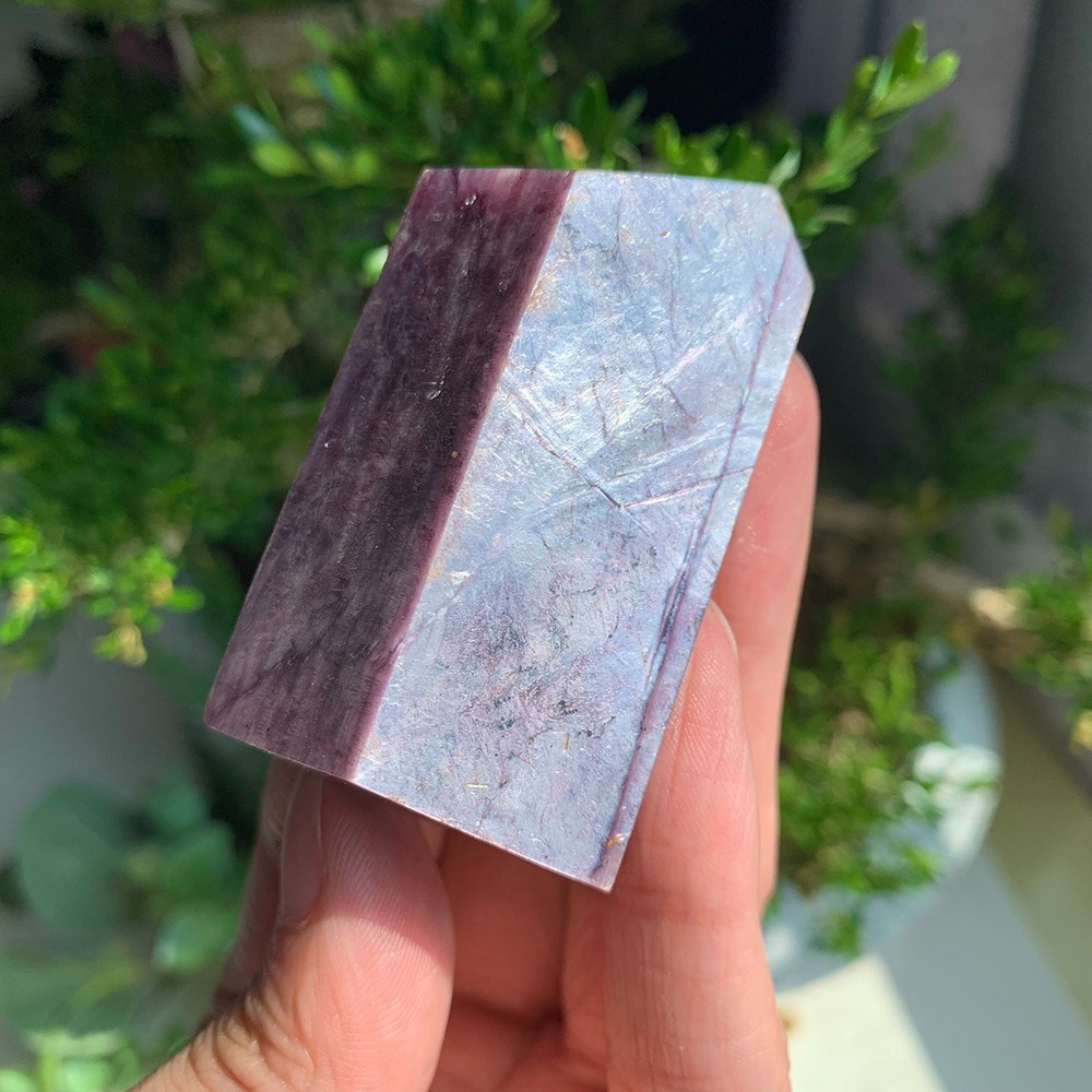 2Pcs 50-100G Natural Purple Mica Freeform Crystal Polished Flashy Office Decor