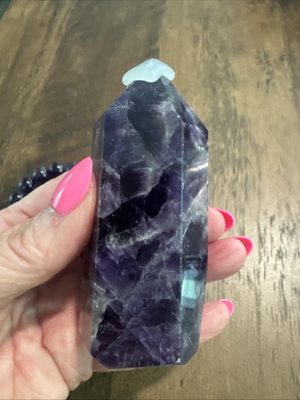 Amethyst Crystal Tower (206 Grams 3.5”) & Bracelet Set 12 mm