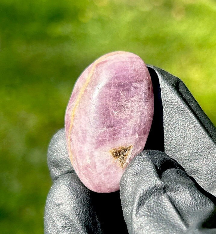 Handmade Polished Purple ANGELITE ANHYDRITE Rare Crystal Palm Stone MADAGASCAR