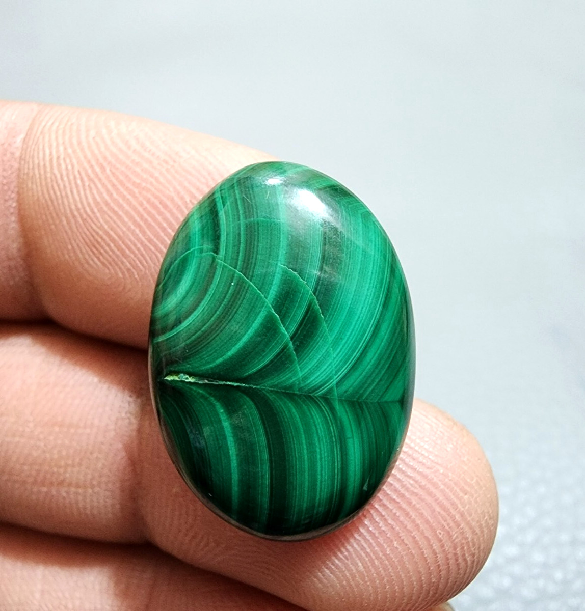 Pretty AAA+ Designer Green Malachite Oval Shape Gemstone Cabochon Jewelry 31 Crt