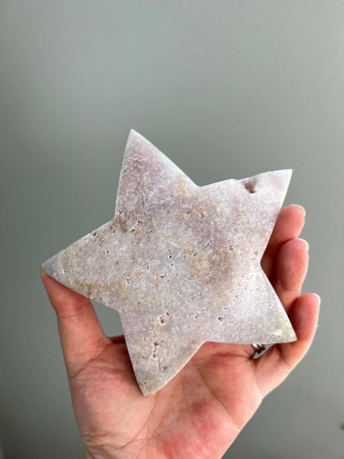 Pink Amethyst Star Agate Stone Natural Pink Amethyst Crystal Star Shaped A1