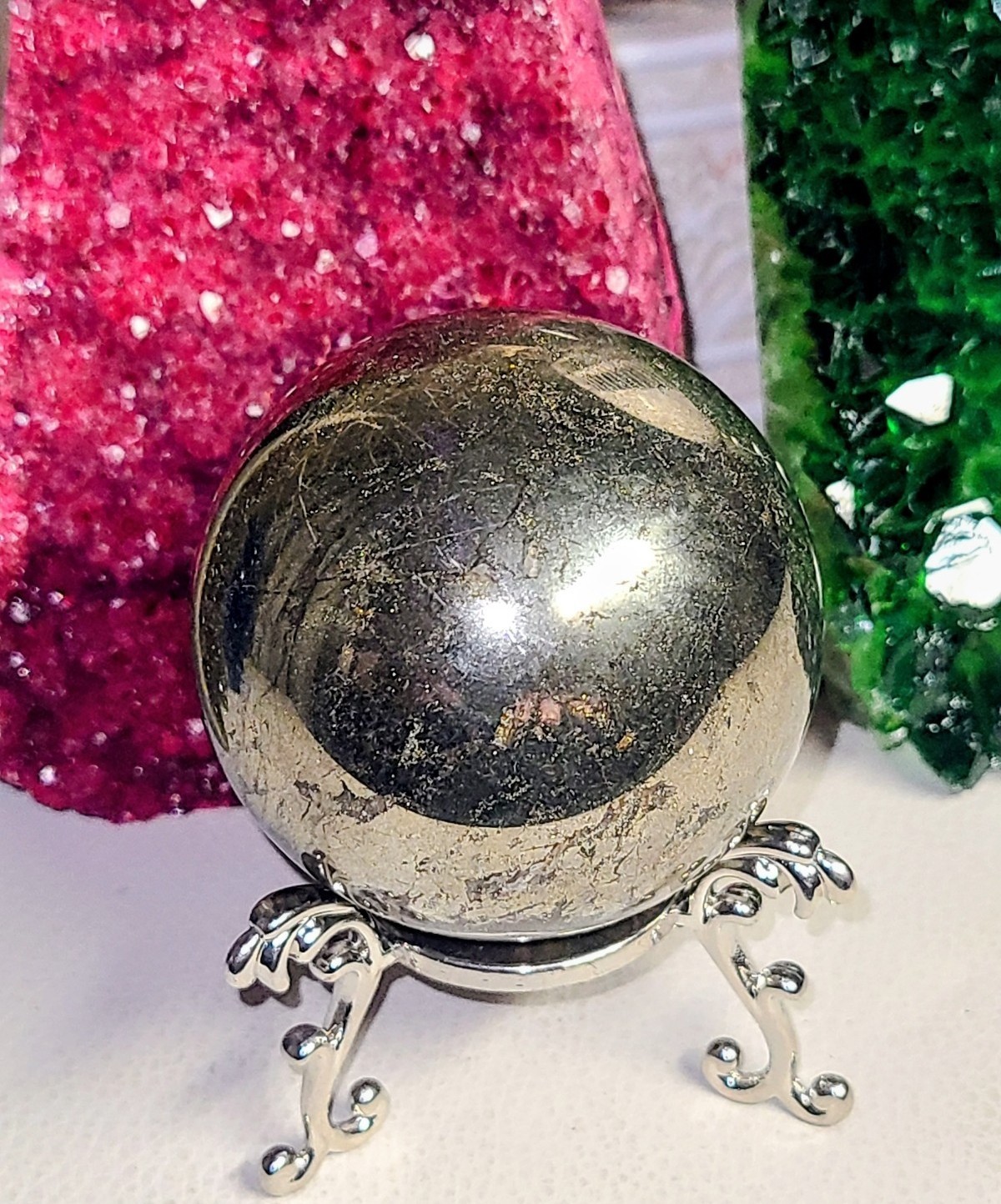 Golden Peruvian Pyrite Crystal Sphere #1
