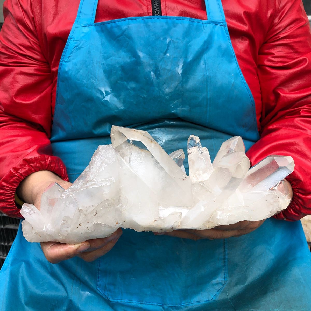 4.11LB Natural clear crystal quartz cluster freeform mineral energy healing