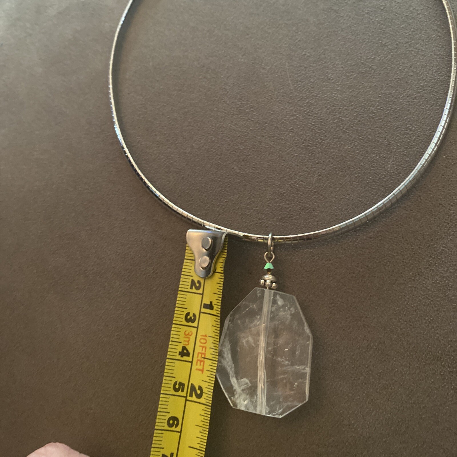 CRYSTAL QUARTZ | HEAVY SILVER PLATED 4MM OMEGA 16″ CHOKER