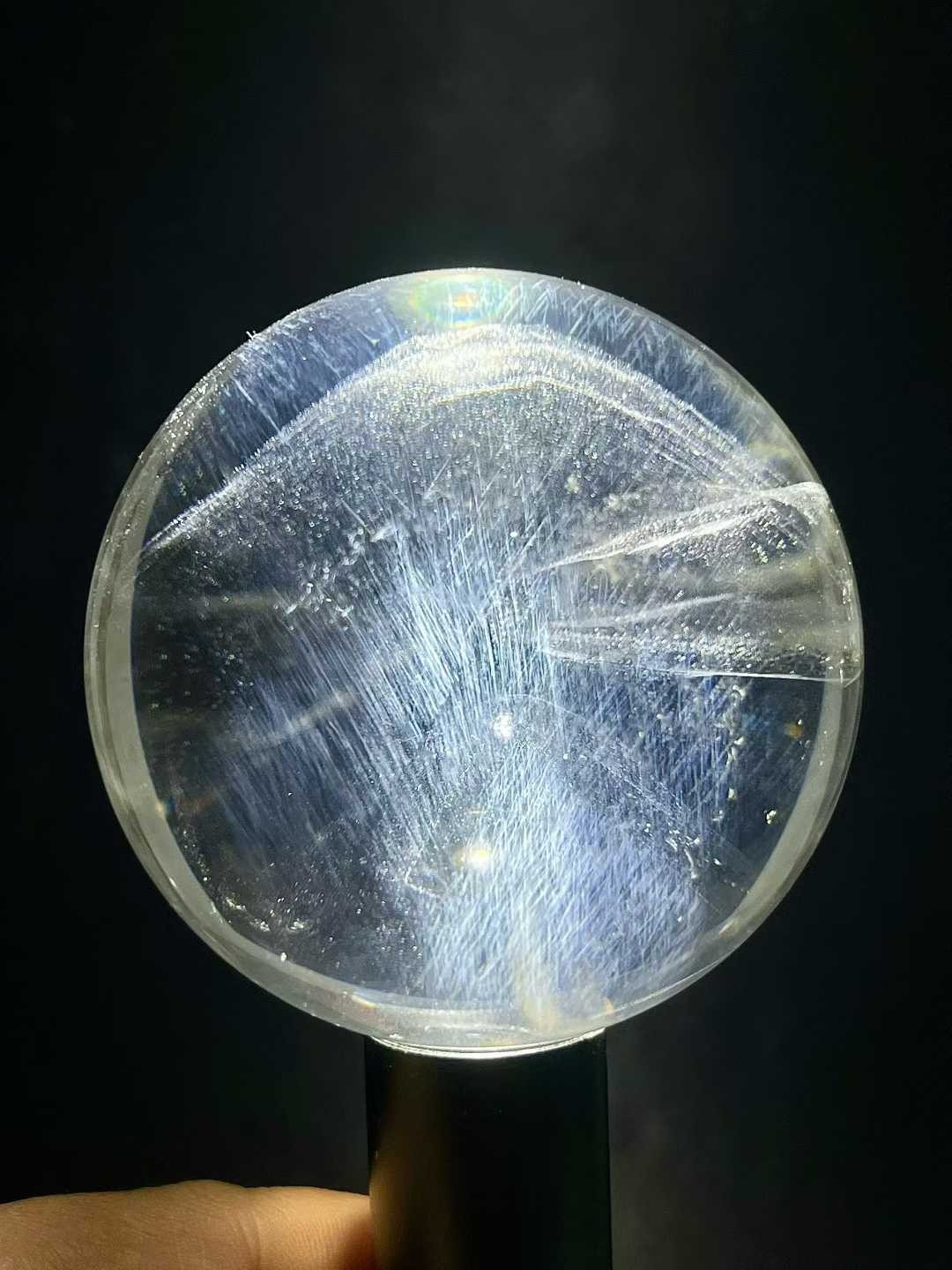 73mm Natural clear crystal sphere quartz pyramid polished ball Reiki energy