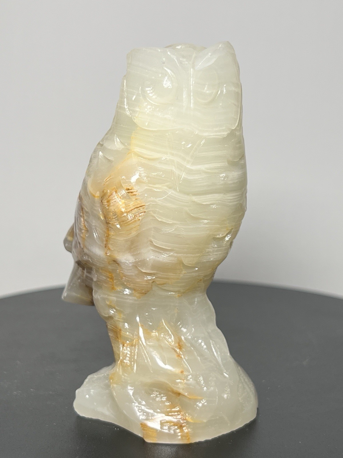 White & Green Calcite 3 Piece Set – Vase, Owl, & Star – see description for info