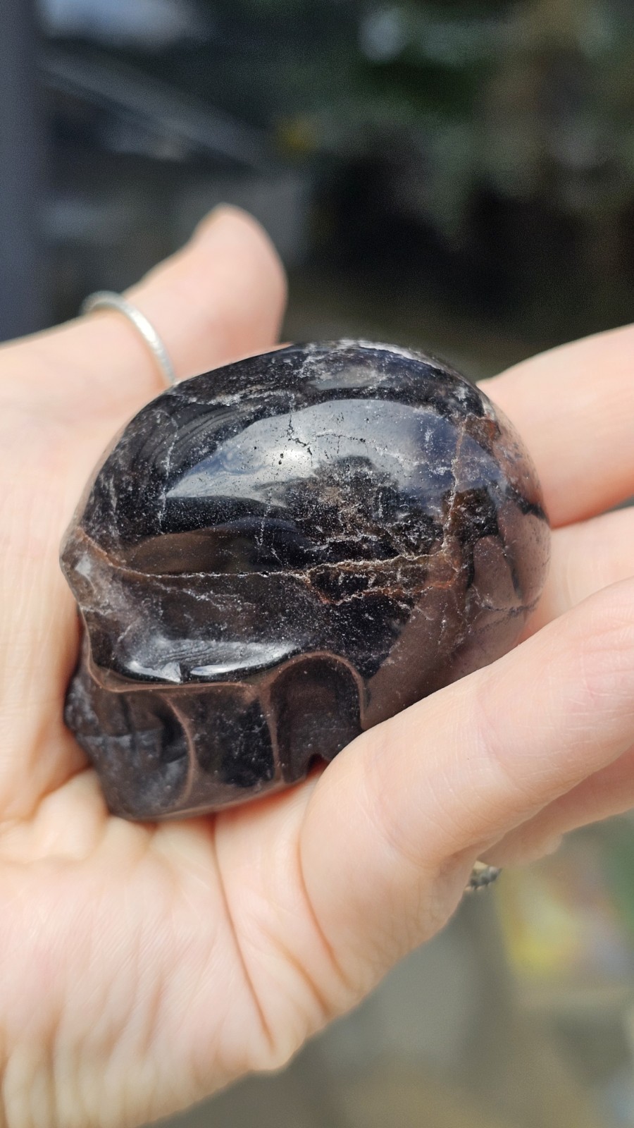 ✨️SALE✨️ Dark smokey Quartz crystal Skull grounding 128g 5.5cm smoky