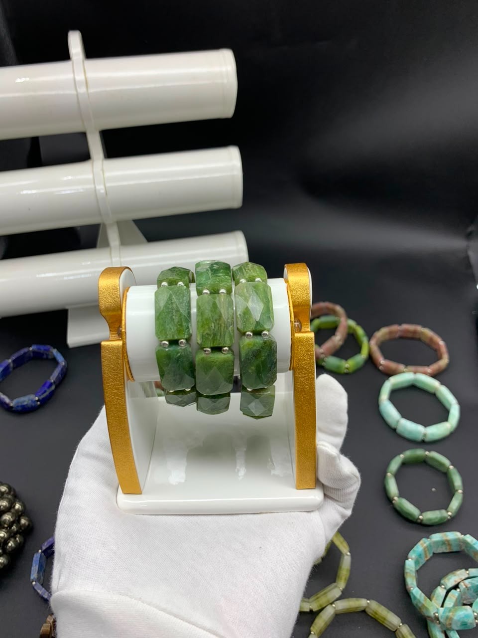 Natural Gemstone Bracelet Lot Mixed Stone Bracelets Amazing Colors