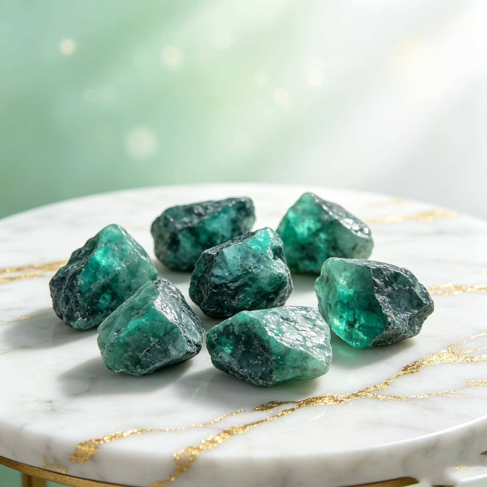 2PC Natural Emerald Rough Specimen Raw Gemstone Crystal Healing Mineral Gift