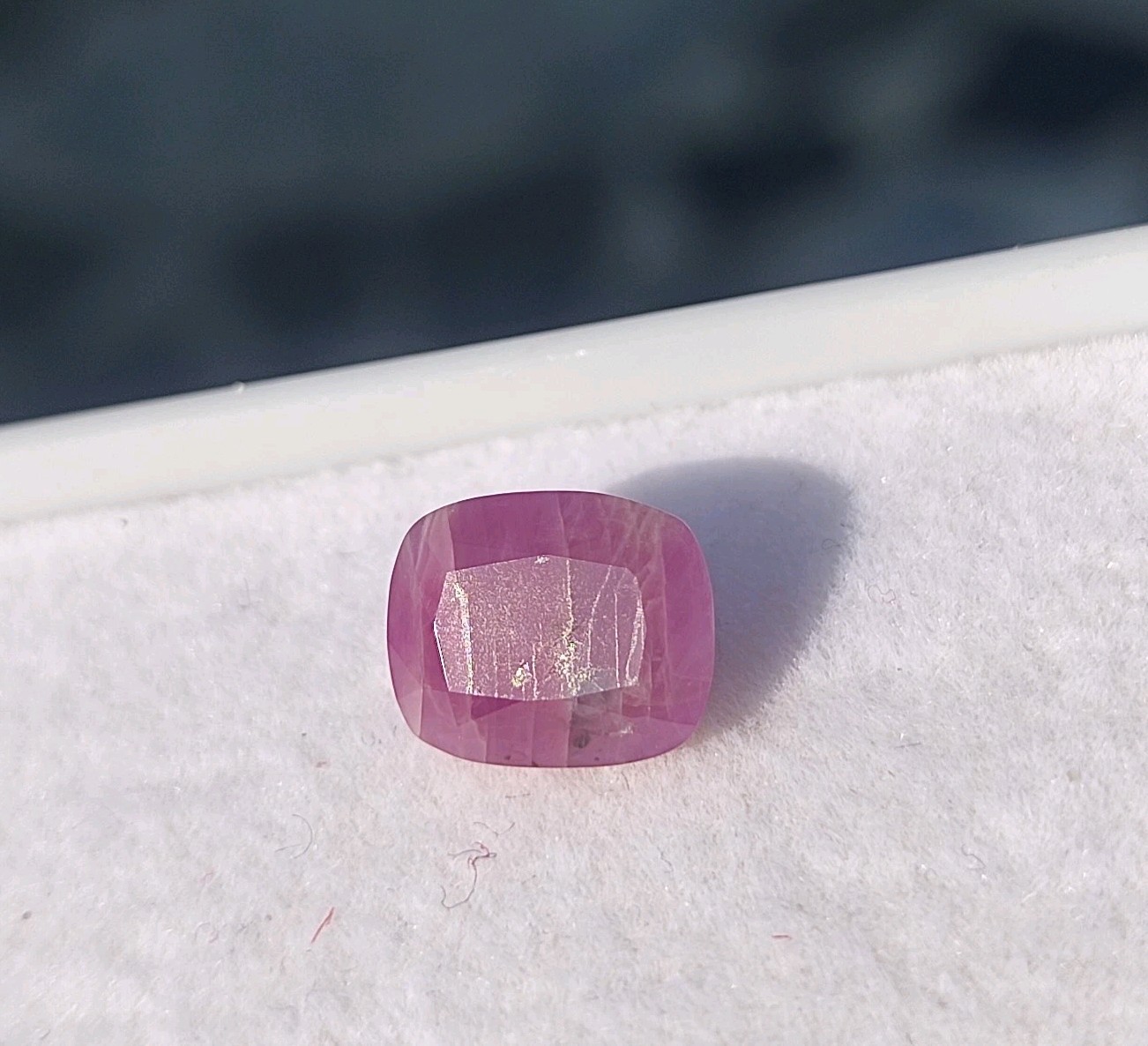 3 ct Natural Flourscent Ruby (Corundum) Spectacular Gemstone – Cushion Cut