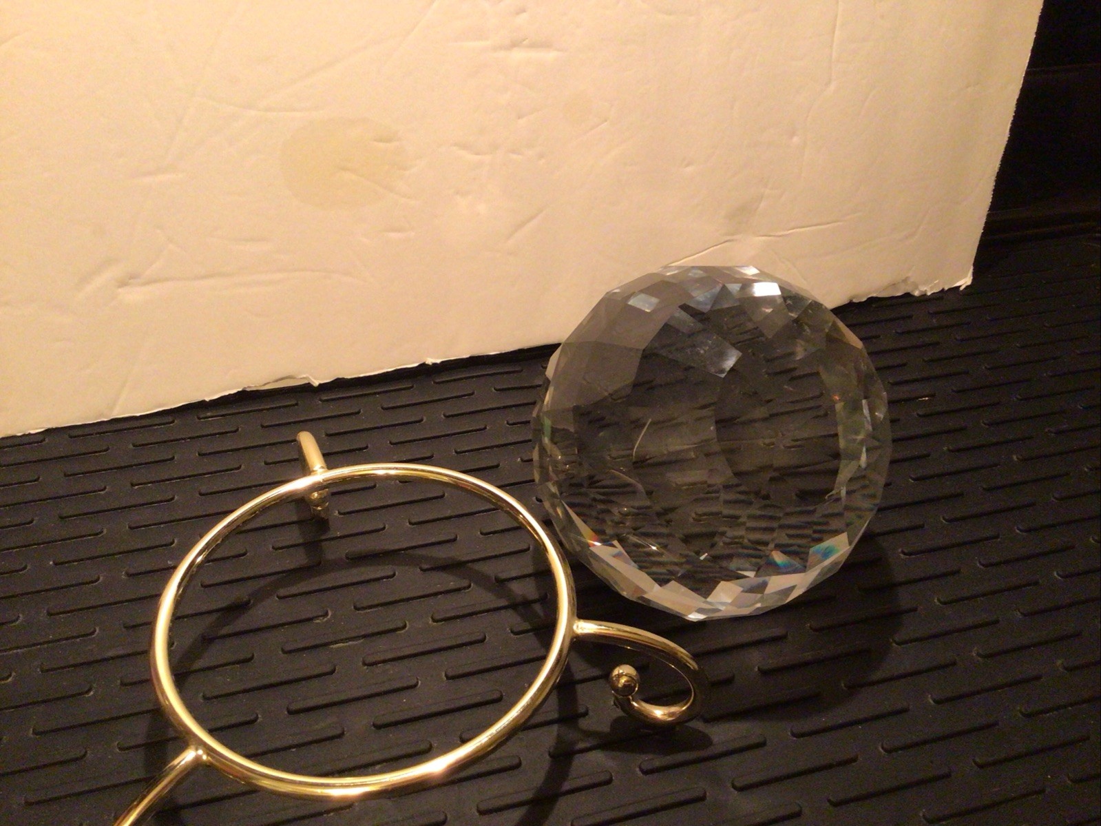 Multi Faceted Clear Magic Crystal Sphere W/stand 5” In Diameter
