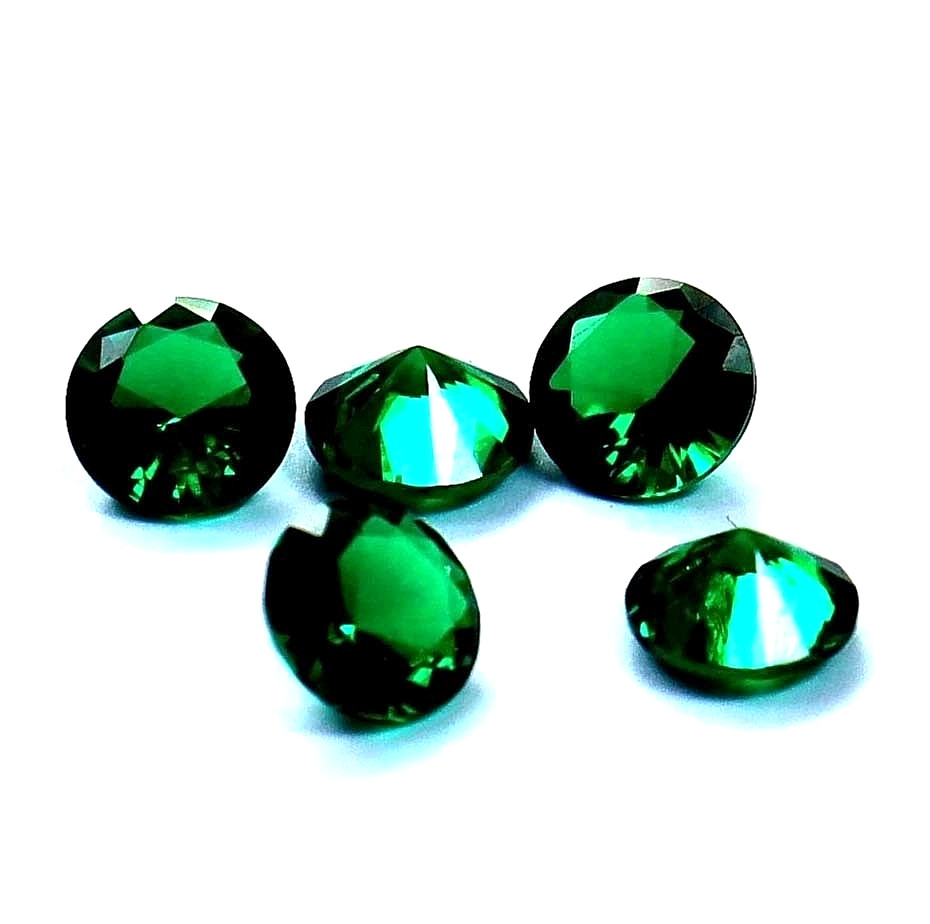 3-4 Ct Natural Round Cut Tsavorite Green Garnet Certified Loose Gemstone (5 Pcs)
