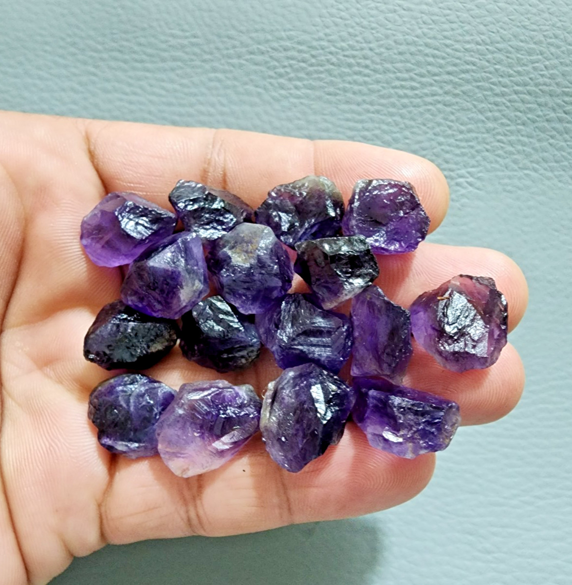 16 PCS Unique A+ Purple Amethyst Rough Gemstone Raw Size 15-18 MM Crystal Rough