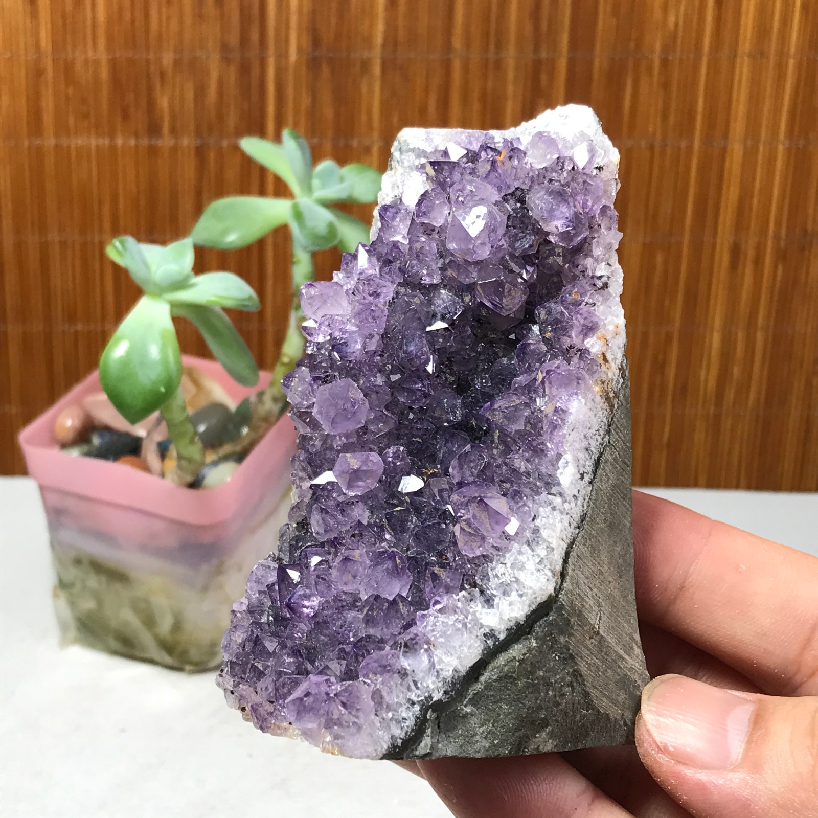 87mm NATURAL amethyst point purple Crystal Cluster Mineral Specimen 221g A1610