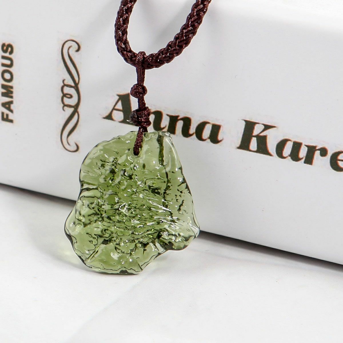 Natural Green Czech Moldavite Meteorite Impact Pendant Necklace Chakra Healing