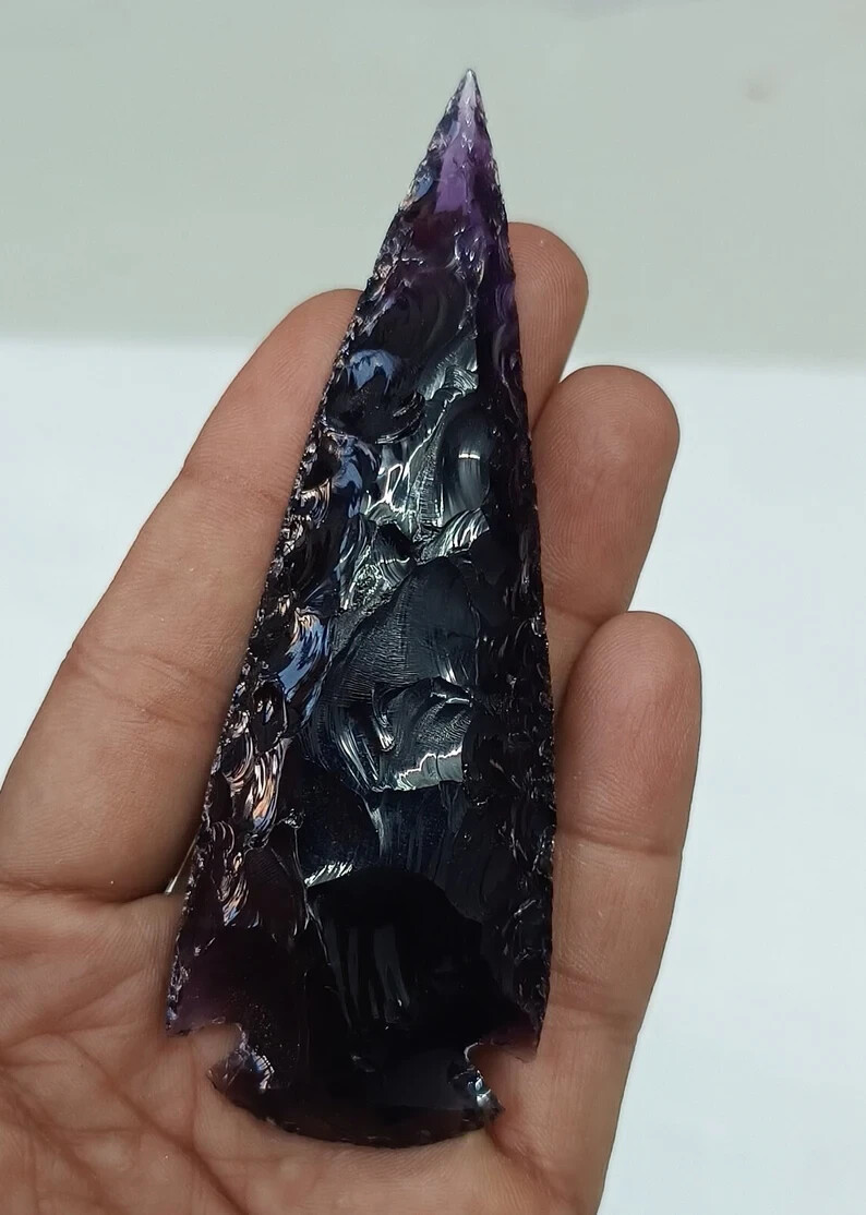 Amethyst Spearhead Large Arrowhead Crystal – Purple Healing Gemstone for Jewelry