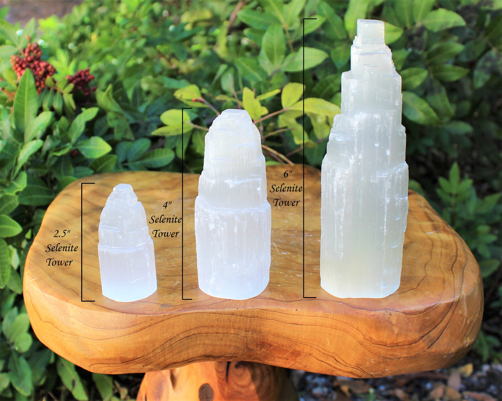 Selenite Crystal Tower: Choose 2.5″, 4″ or 6″ (Selenite Tower, Selenite Iceberg)